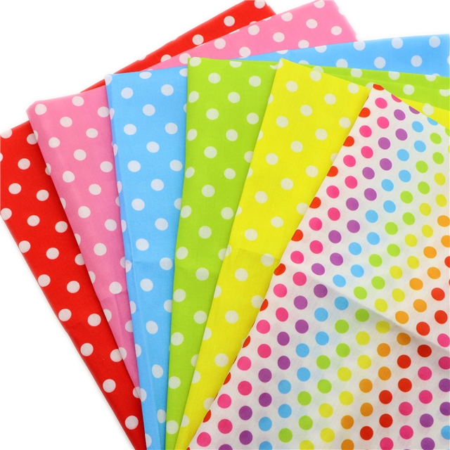 polyester cotton dots series polyester cotton fabric set (6 pcs/set)