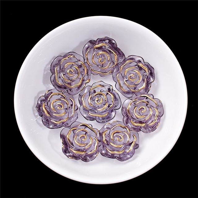 resin clear fan rose pendant