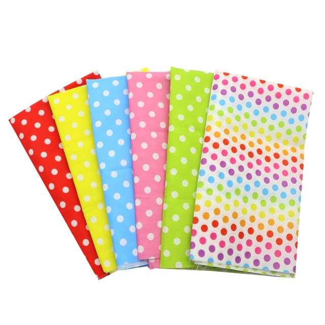 polyester cotton dots series polyester cotton fabric set (6 pcs/set)
