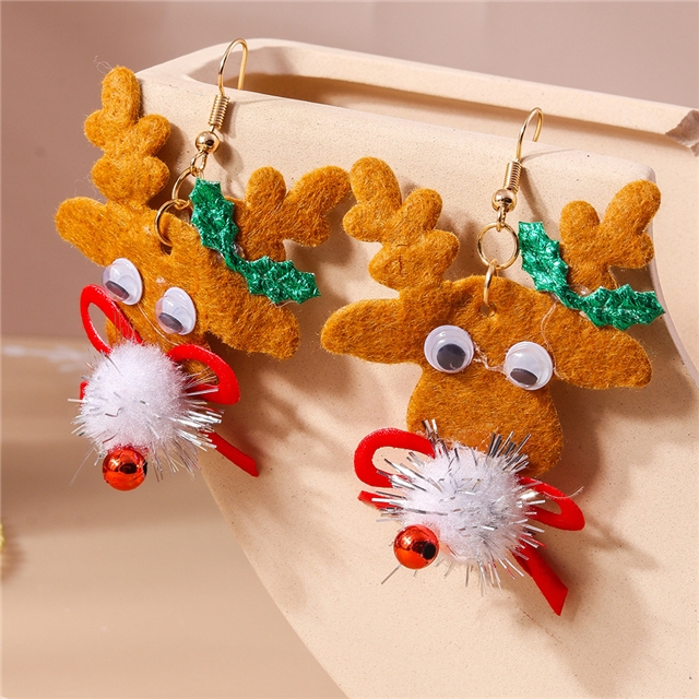 plastic/resin Christmas cartoon earrings
