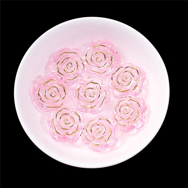 resin clear fan rose pendant