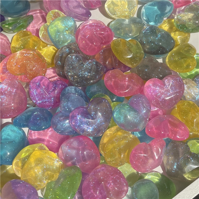 resin Fine Sparkling Star Love Water Ripple 3D Resin Accessories(Mixed colors)
