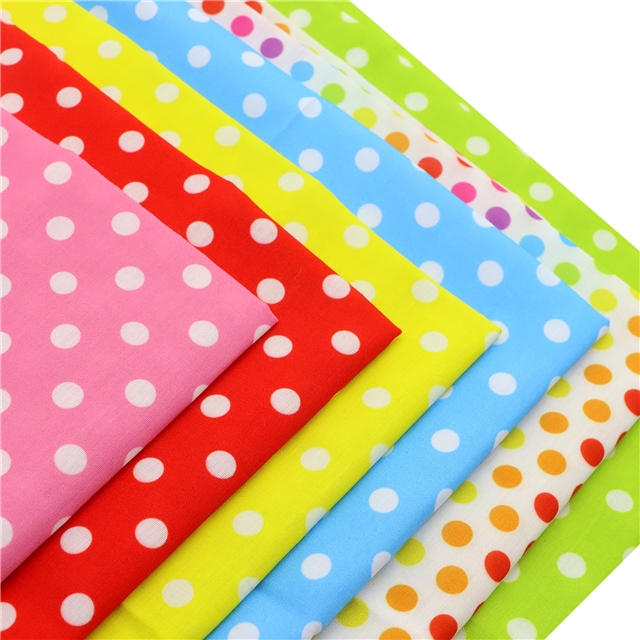 polyester cotton dots series polyester cotton fabric set (6 pcs/set)