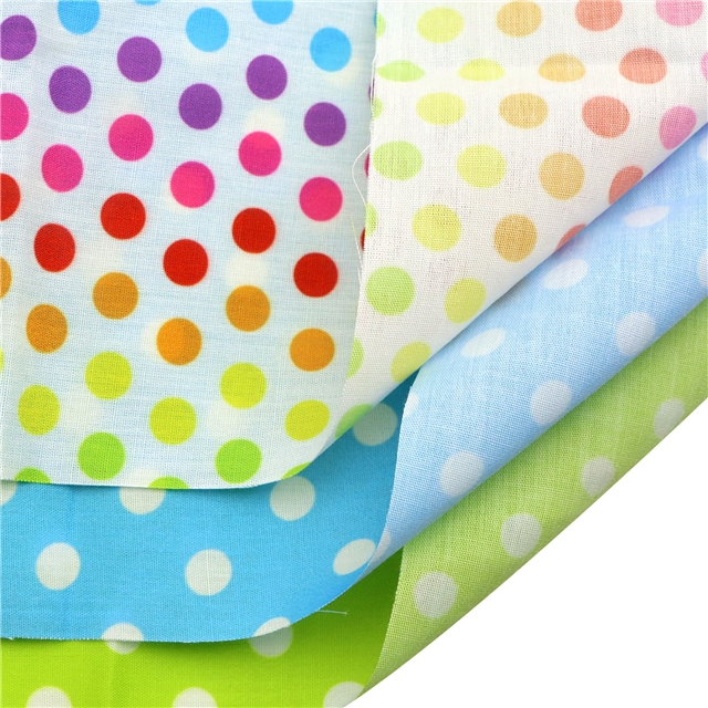 polyester cotton dots series polyester cotton fabric set (6 pcs/set)