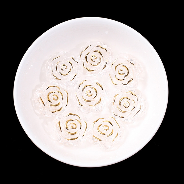 resin clear fan rose pendant