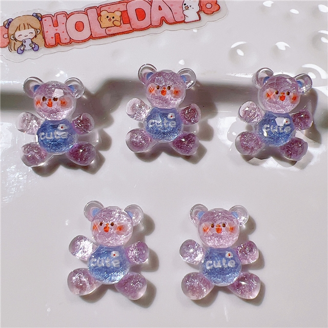 resin heart Section bear 3d resin accessories