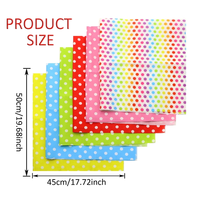 polyester cotton dots series polyester cotton fabric set (6 pcs/set)