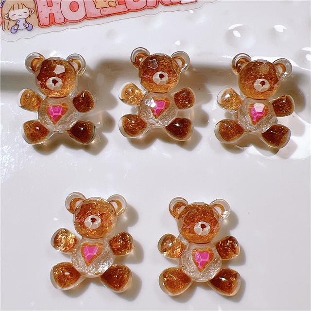 resin heart Section bear 3d resin accessories