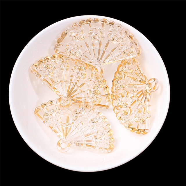 resin clear fan rose pendant