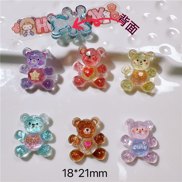 resin heart Section bear 3d resin accessories