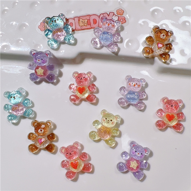 resin heart Section bear 3d resin accessories