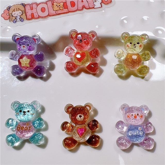 resin heart Section bear 3d resin accessories