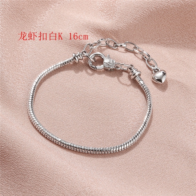 alloy Large Hole Bead Chain Lobster Buckle Bracelet