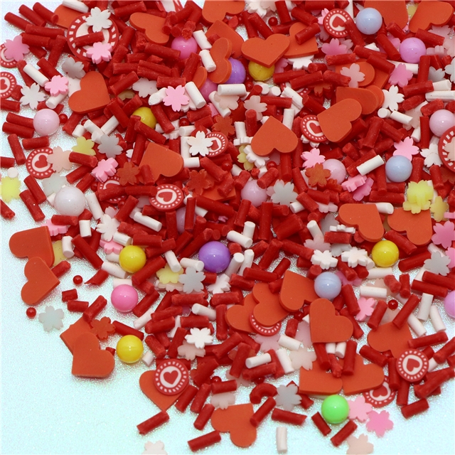 soft clay/pvc valentines day mixed packing filled soft clay hearts mixed,10g/pack