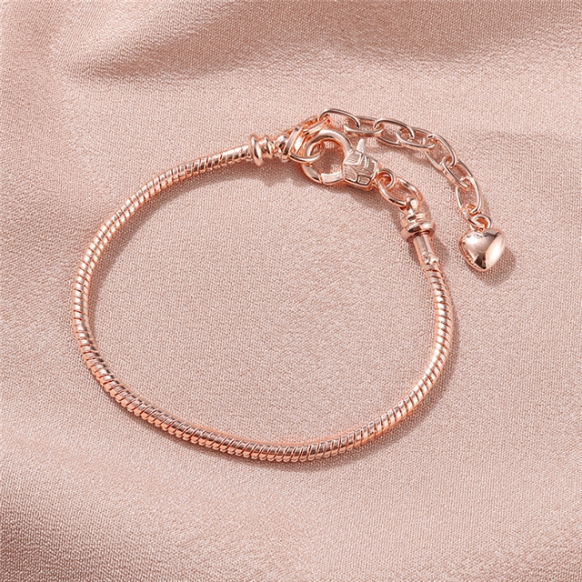 alloy Large Hole Bead Chain Lobster Buckle Bracelet