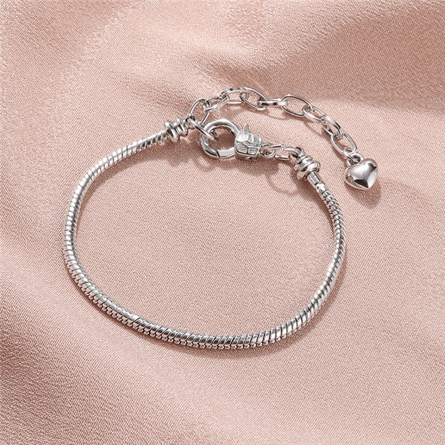 alloy Large Hole Bead Chain Lobster Buckle Bracelet