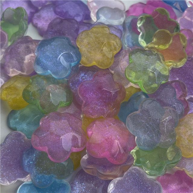 resin Fine Sparkling Star Love Water Ripple 3D Resin Accessories(Mixed colors)