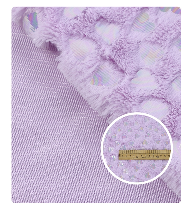 100% polyester colourful gold hot stamping heart velvet fabric