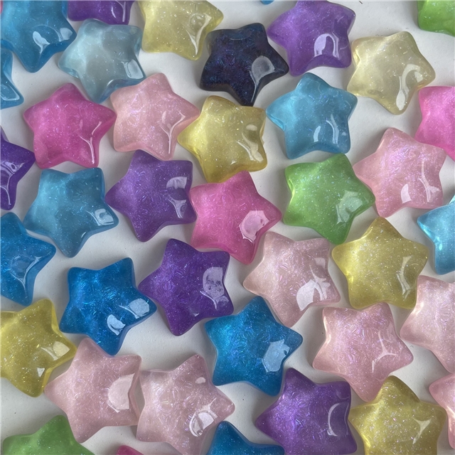 resin Fine Sparkling Star Love Water Ripple 3D Resin Accessories(Mixed colors)