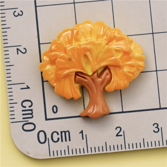 plastic/resin autumn series 3d resin accessories 4# ginkgo
