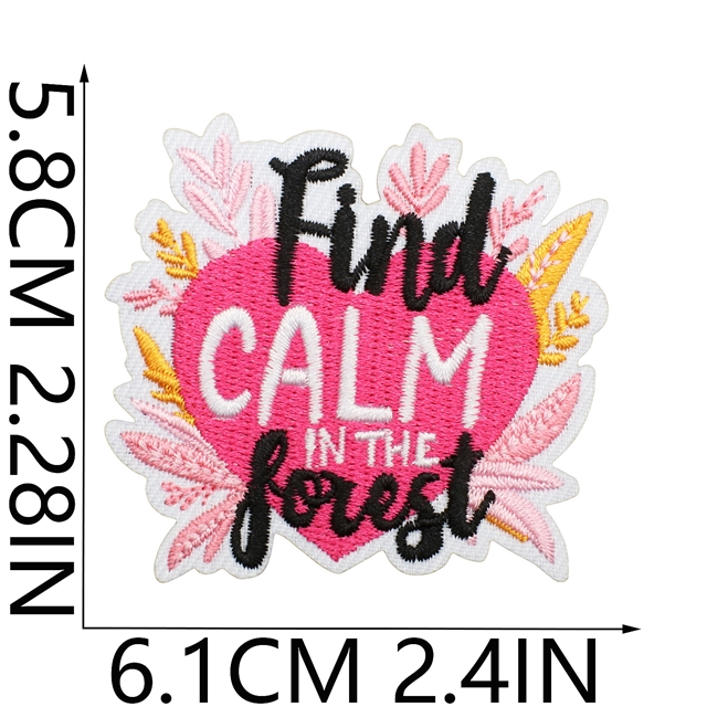 polyester thread inspirational quotes embroidery patch（back with glue)