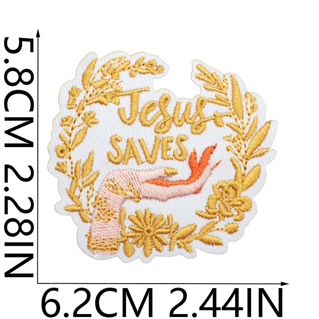 polyester thread inspirational quotes embroidery patch（back with glue)
