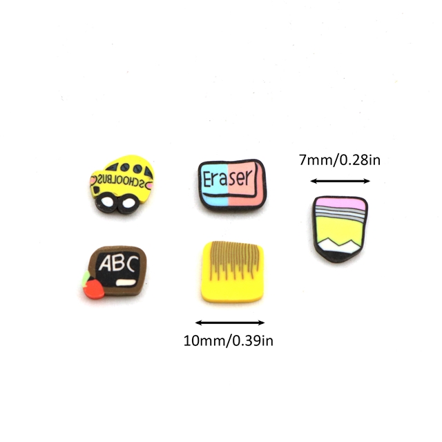 polymer clay Start of school season thinly sliced polymer clay