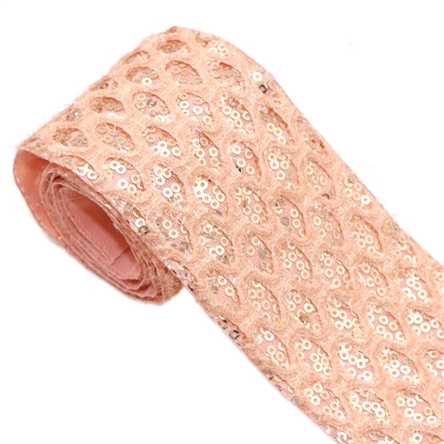 single sided with scallion sequins ribbon