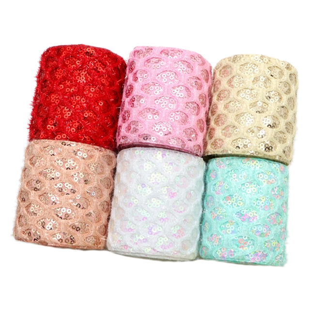 single sided with scallion sequins ribbon