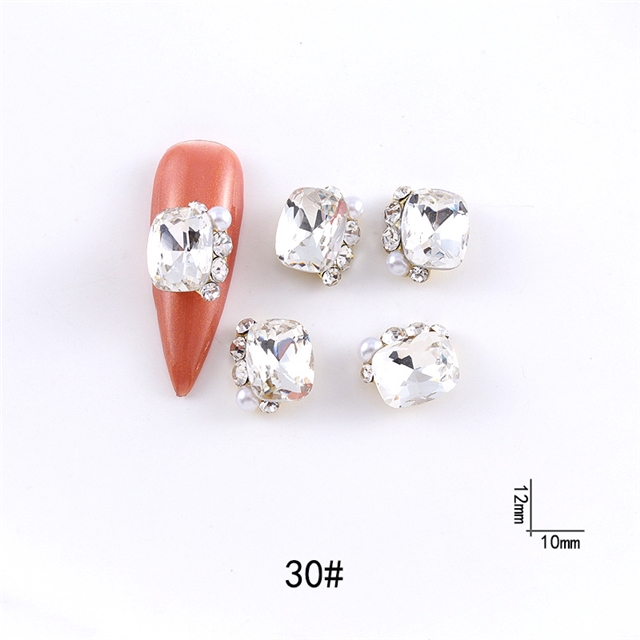 Crystal alloy Crystal Pearl Pile Diamond Nail Accessories