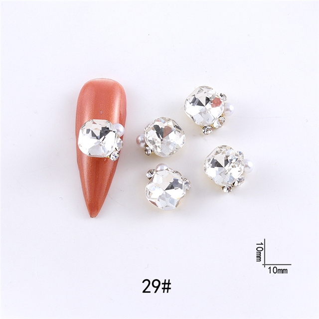 Crystal alloy Crystal Pearl Pile Diamond Nail Accessories