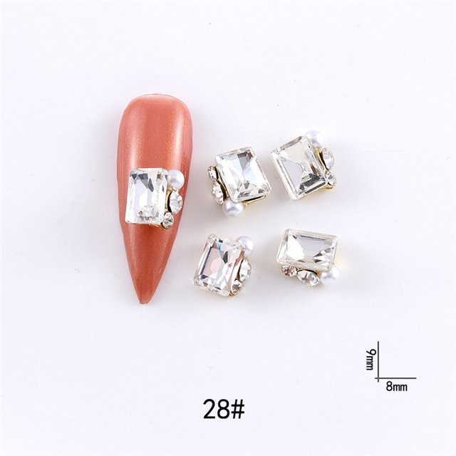 Crystal alloy Crystal Pearl Pile Diamond Nail Accessories