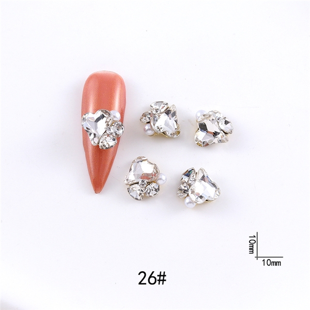Crystal alloy Crystal Pearl Pile Diamond Nail Accessories