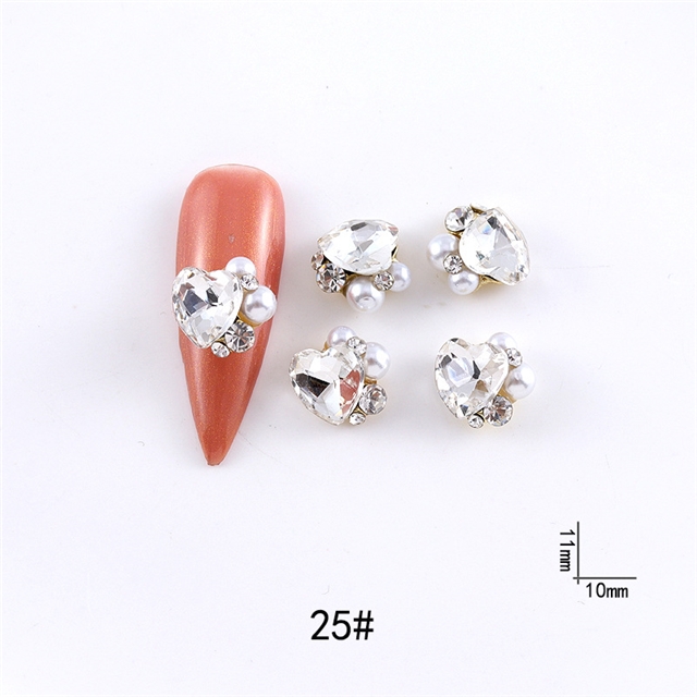 Crystal alloy Crystal Pearl Pile Diamond Nail Accessories