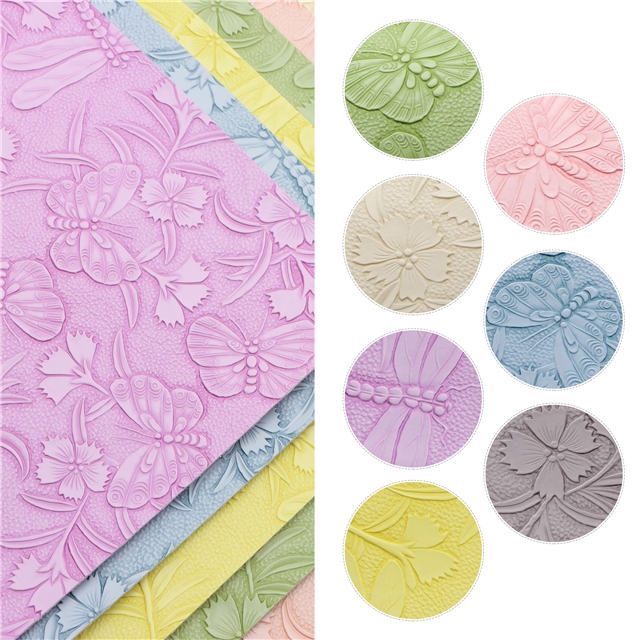 synthetic leather plain color butterfly dragonfly flower faux leather
