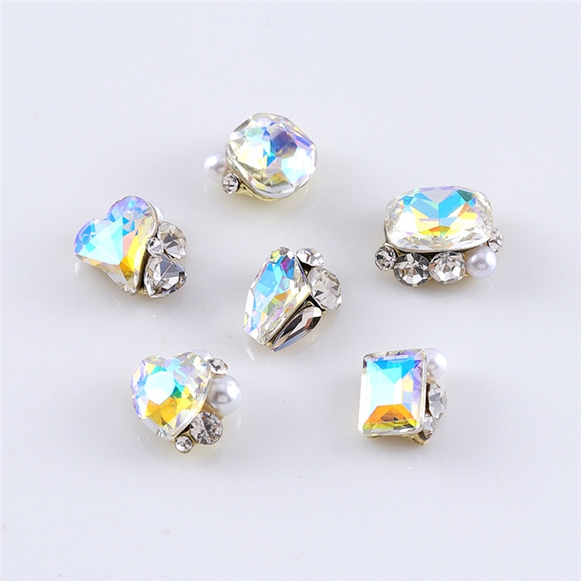 Crystal alloy Crystal Pearl Pile Diamond Nail Accessories