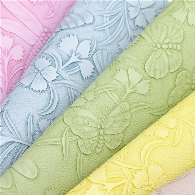 synthetic leather plain color butterfly dragonfly flower faux leather
