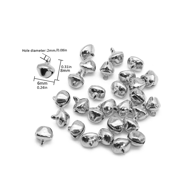iron christmas bell pendant silver,6mm(0.24