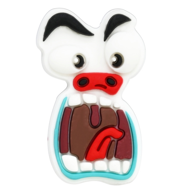 pvc soft glue funny halloween series pvc soft rubber shoe buckle