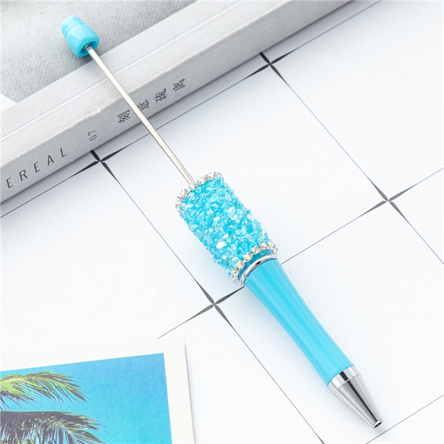 crystal gravel beadable pen blue