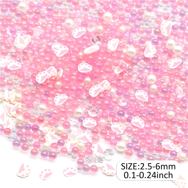 mixed iridescent soft glue bead packaging filler 1#,10g /pack