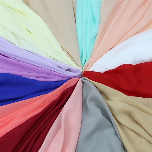 100% polyester plain micro transparency pearlescent chiffon fabric