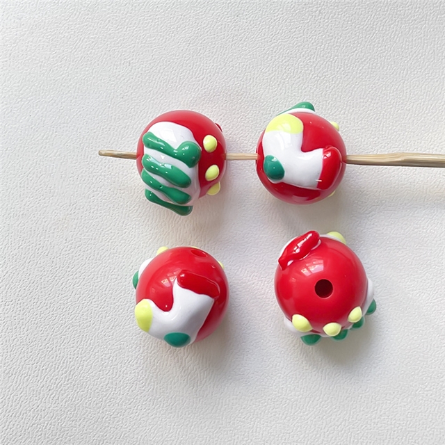 acrylic Christmas collection Hand-painted acrylic beads diy material accessories