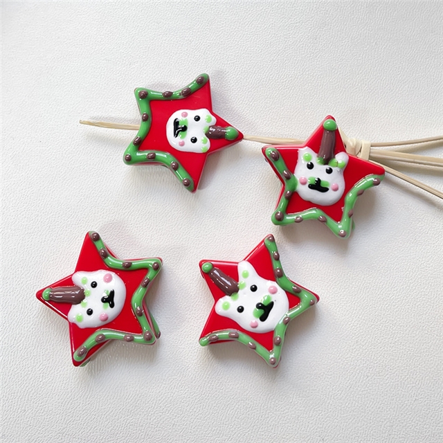 acrylic Christmas collection Hand-painted acrylic beads diy material accessories