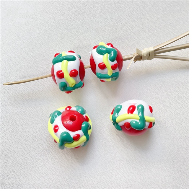 acrylic Christmas collection Hand-painted acrylic beads diy material accessories
