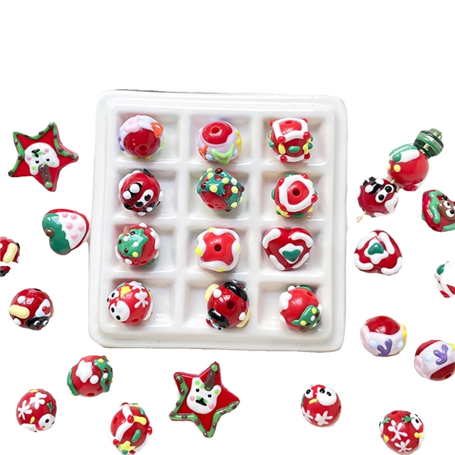 acrylic Christmas collection Hand-painted acrylic beads diy material accessories