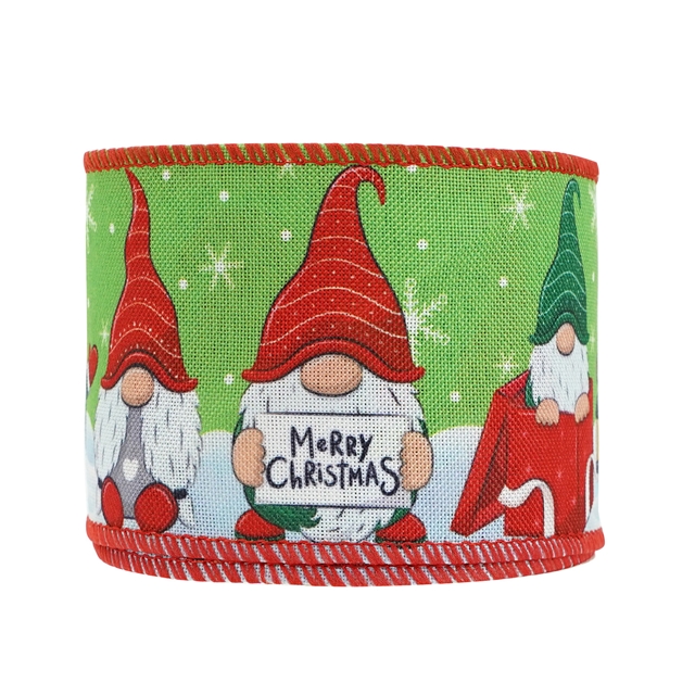 polyester christmas series fine linen wired ribbon