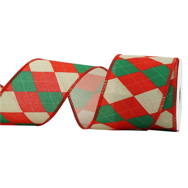 polyester christmas series fine linen wired ribbon