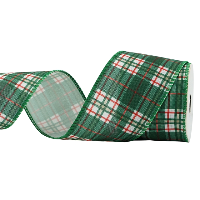 polyester christmas series fine linen wired ribbon