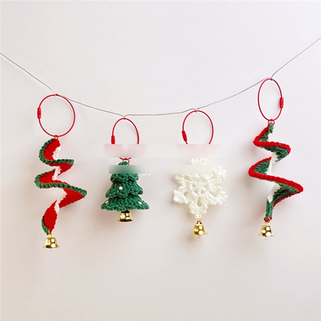 acrylic fibers christmas series knitted keychain pendant